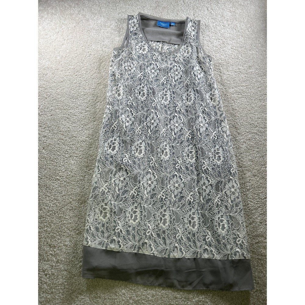 Simply Vera Vera Wang Women's XS‎ Gray Lace Overlay Dress